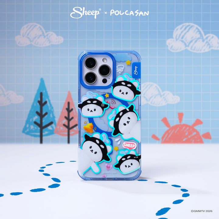 เคส ไอโฟน โพก้าซัง magsafe iphone polcasan case มาสคอต gmm สีฟ้า น้ำเงิน