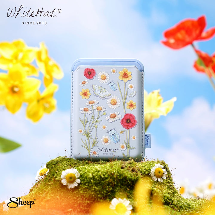 กระเป๋าใส่บัตร ลายดอกไม้ whitehat Magsafe wallet ทีมไทย card holder