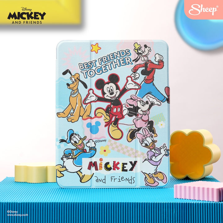 เคสไอแพด มิคกี้ เมาส์ สีฟ้า พับแนวตั้งได้ น้ำหนักเบา iPad case mickey mouse