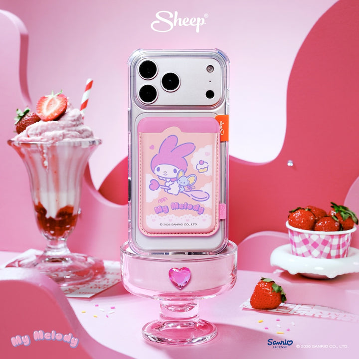 phone wallet my melody เคสใส่บัตร มายเมโลดี้ ใช้คู่เคส sanrio magsafe accessories ที่ใส่บัตร สีชมพู ลิขสิทธิ์แท้ ซานริโอ้