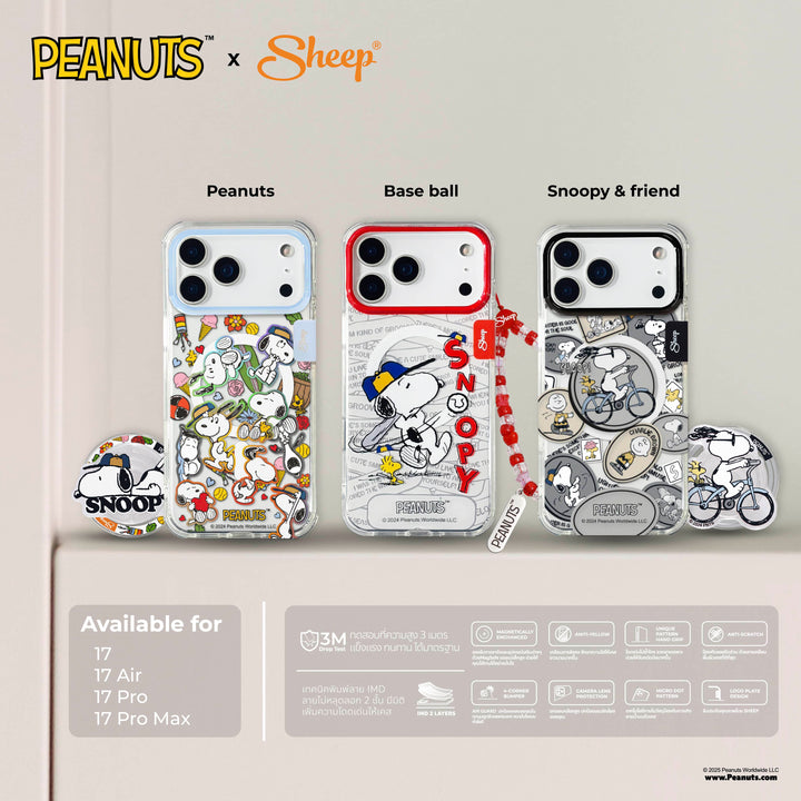 เคสไอโฟน 17 air pro max peanuts snoopy สนูปปี้ iphone case พร้อมส่ง ลายน่ารัก magsafe แม่เหล็ก ของแถม กันกระแทก