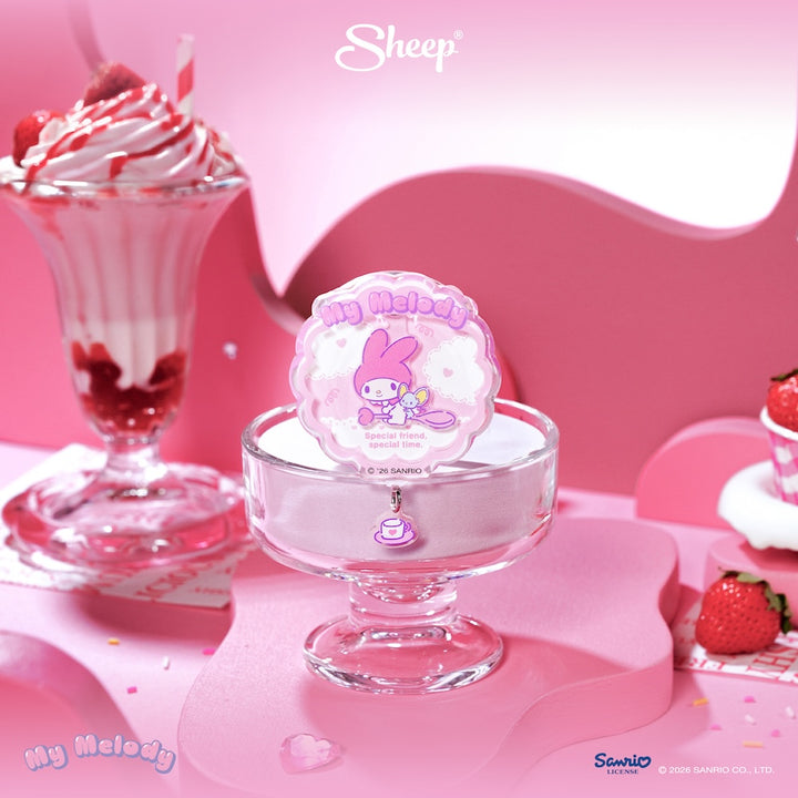 phone accessories มายเมโลดี้ my melody ใช้คู่เคส sanrio ลิขสิทธิ์แท้ ซานริโอ้ ที่แปะมือถือ magsafe แกว่งได้ griptok สีชมพู