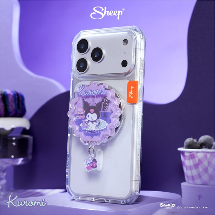 phone accessories คุโรมิ kuromi ใช้คู่เคส sanrio ลิขสิทธิ์แท้ ซานริโอ้ ที่แปะมือถือ magsafe แกว่ง เล่นได้ griptok สีม่วง