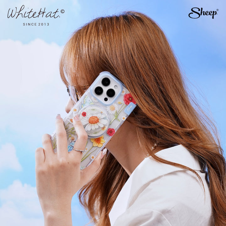 iPhone Magsafe Flower Daisy Griptok เคสใช้กับเครื่องขาว whitehat