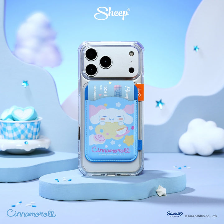cinnamoroll magsafe wallet phone accessories ซินนามอนโรล สีฟ้า น้ำเงิน ใช้คู่เคส sanrio ที่ใส่บัตร แปะมือถือ card holder