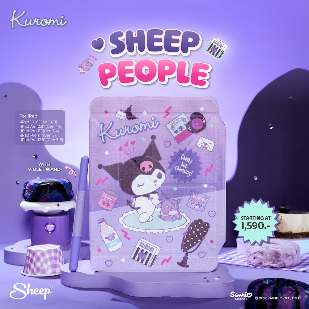 เคสไอแพด kuromi สีม่วง ดำ ipad case คุโรมิ ซานริโอ้ แถม ปลอกปากกา ลิขสิทธิ์แท้ sanrio กันงอ