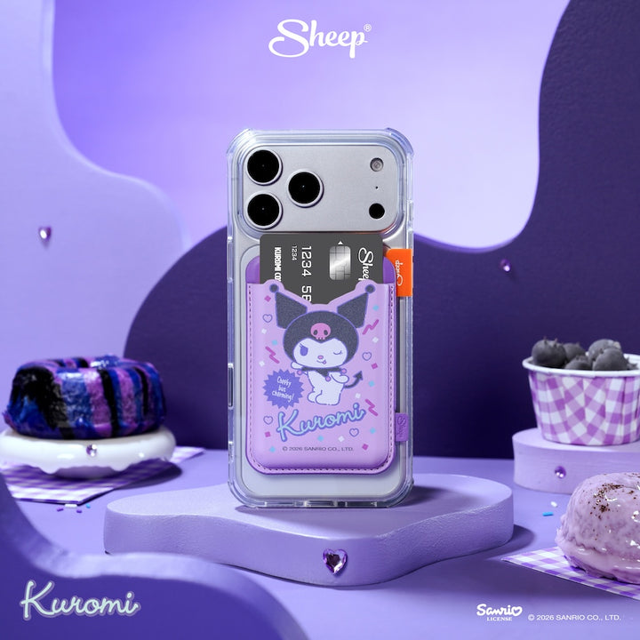 phone wallet kuromi เคสใส่บัตร คุโรมิ ใช้คู่เคส sanrio magsafe accessories ที่ใส่บัตร สีม่วง ลิขสิทธิ์แท้ ซานริโอ้