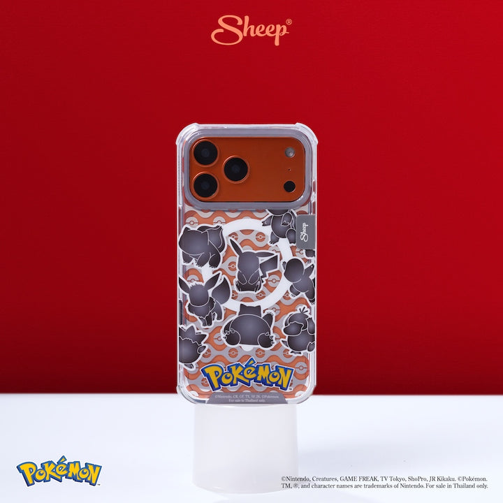 เคส Pokémon โปเกมอน MagSafe แม่เหล็ก Phone Case ลิขสิทธิ์แท้ Pikachu พิคาชู โปเกบอล สี ดำ Silhouette น่ารัก