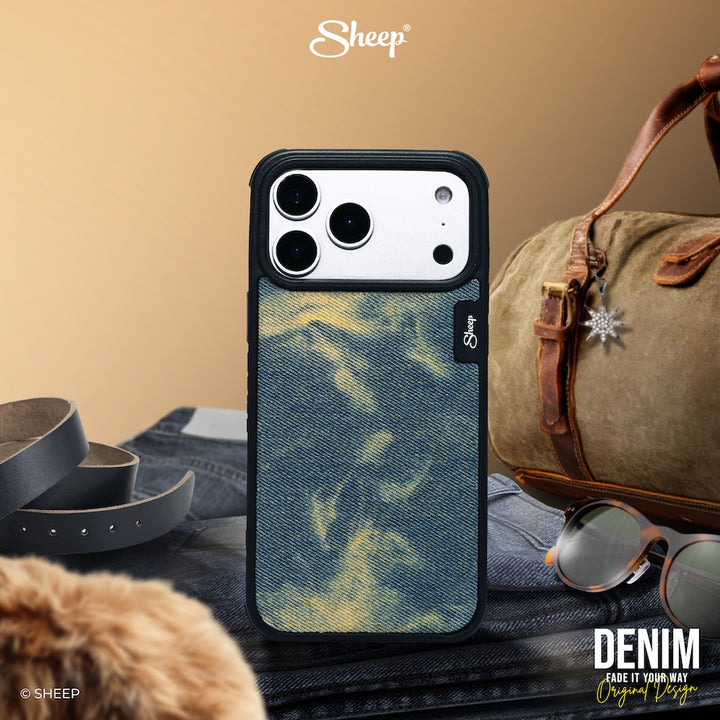 เคส Jeans ถอดได้ case iPhone 17 Pro Max ไอโฟน ยีนส์ magsafe แม่เหล็ก สี ฟ้า เดนิม Denim แถมฟรี keychain พวงกุญแจ