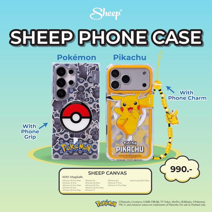 Phone Case เคส Pokémon โปเกมอน ลิขสิทธิ์แท้ Pikachu พิคาชู โปเกบอล MagSafe แม่เหล็ก สี เหลือง ดำ Silhouette Hologram น่ารัก