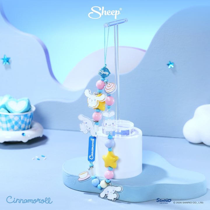 cinnamoroll phone charm ซินนามอนโรล ใช้คู่เคส sanrio ลิขสิทธิ์แท้ สีฟ้า accessories สายห้อยมือถือ ลูกปัด ซานริโอ้