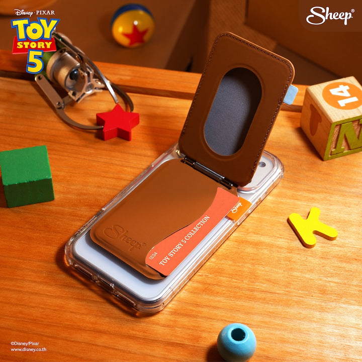 Toy Story 5 ลิขสิทธิ์แท้ สีน้ำตาล ดิสนีย์ Disney MagSafe Phone wallet stand ที่ใส่บัตร แปะมือถือ ของสะสม ทอย สตอรี่ ตั้งได้