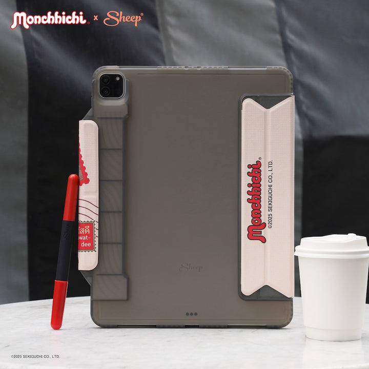 เคสไอแพด ม่อนชิชิ สีน้ำตาล กันกระแทก monchhichi ipad case กันงอ กันกระแทก ลิขสิทธิ์แท้