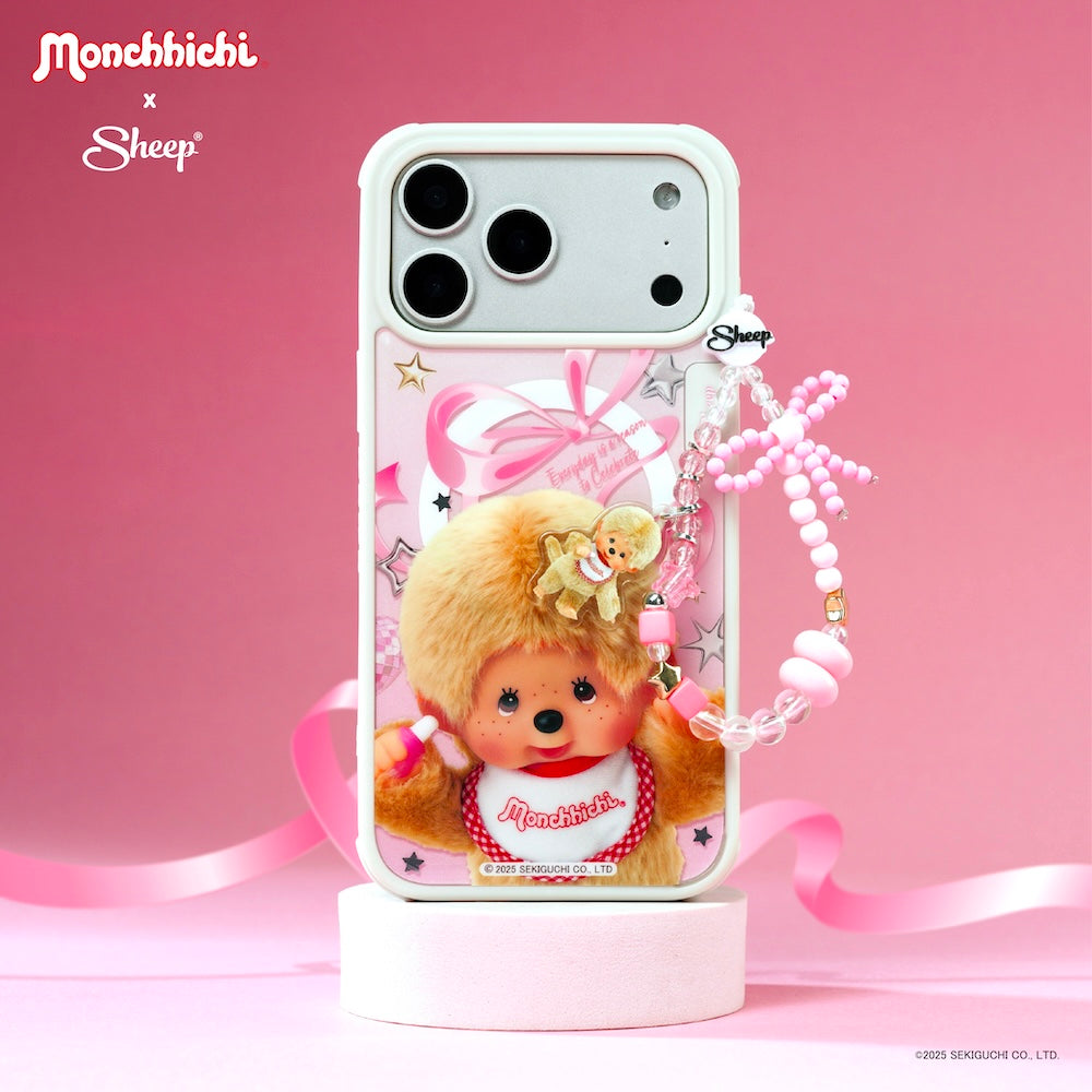 monchhichi beige เคส สีชมพู ม่อนชิชิ ไอโฟน เบจ ทอง iphone magsafe case เปลี่ยนลายได้ sheep outfit มอนชิชิ