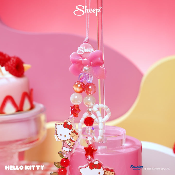phone accessories hello kitty ใช้คู่เคส sanrio สายห้อยมือถือ คิตตี้ ลูกปัด สีแดง ชมพู ลิขสิทธิ์แท้ sheep charm ซานริโอ้