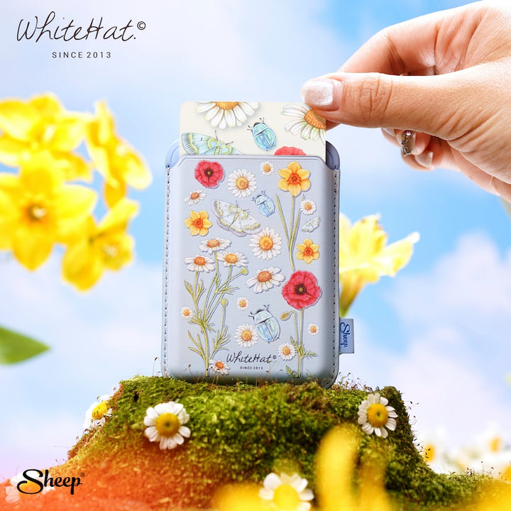 magsafe wallet whitehat กระเป๋าแม่เหล็กใส่บัตร ลายดอกไม้ ใช้คู่ เคสไอโฟน