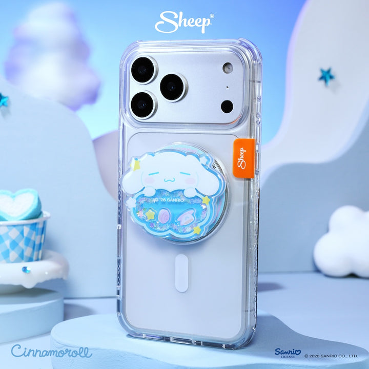 phone accessories cinnamoroll สีฟ้า ใช้คู่เคส sanrio ลิขสิทธิ์แท้ ที่แปะมือถือ magsafe เขย่า ได้ griptok