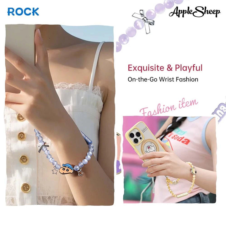 Rock shinchan กล่องสุ่ม ชินจัง blind box phone charm สายห้อยมือถือ คล้องโทรศัพท์