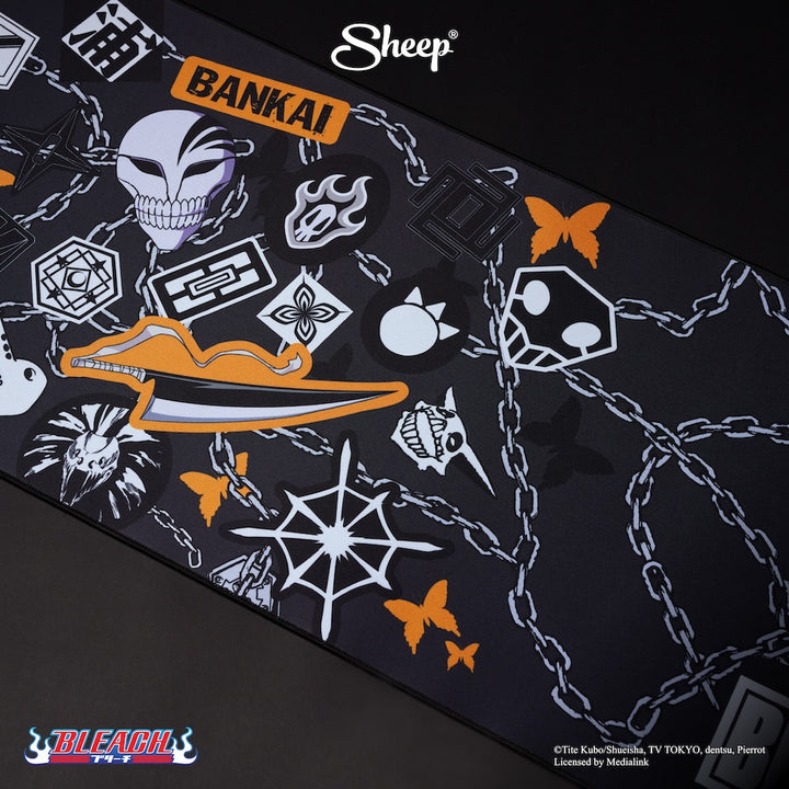 BLEACH บลีช ลิขสิทธิ์แท้ ลายเท่ ๆ  เทพมรณะ ของแต่งโต๊ะ แผ่น รองเมาส์ ขนาดใหญ่ mouse pad Ichigo อิจิโกะ สีดำ