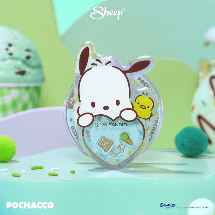 phone accessories pochacco สีเขียว ใช้คู่เคส sanrio ลิขสิทธิ์แท้ ที่แปะมือถือ magsafe โปเชโกะ เขย่า ได้ sheep griptok