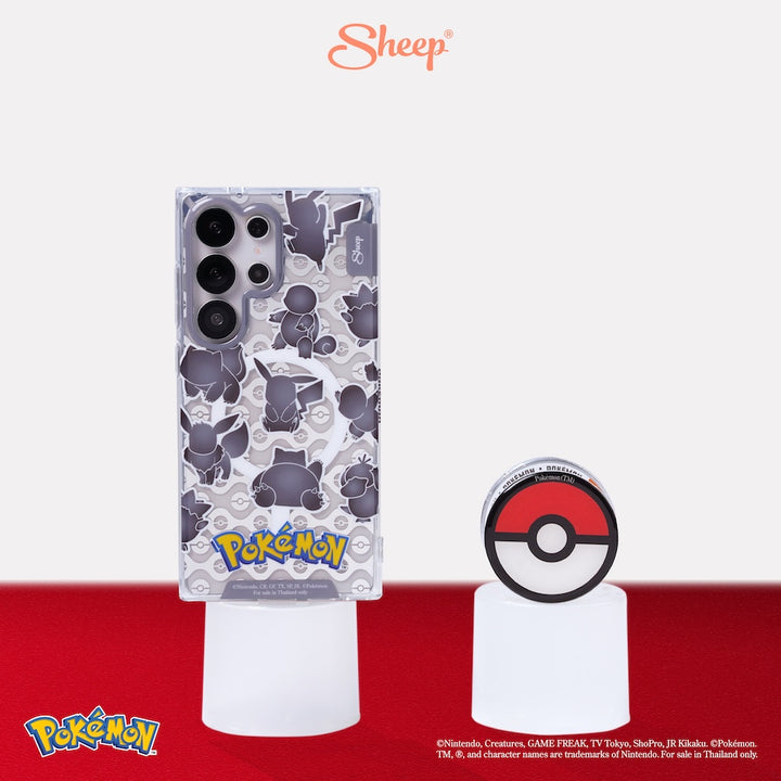 Silhouette Pikachu พิคาชู เคส Pokémon โปเกมอน MagSafe แม่เหล็ก Phone Case ลิขสิทธิ์แท้ โปเกบอล สี ดำ น่ารัก