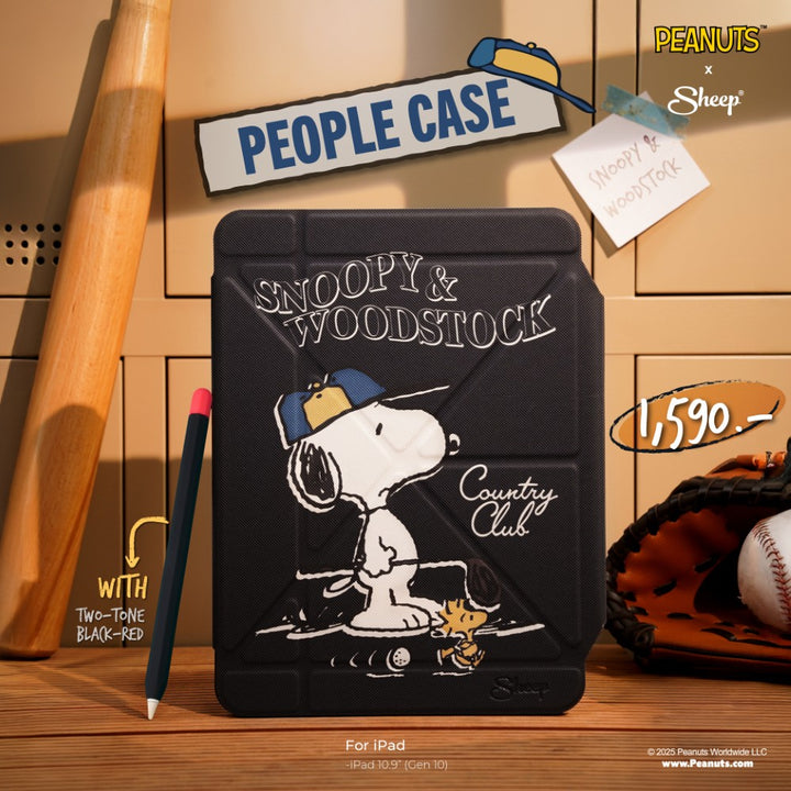เคสไอแพด เคส iPad Gen 10 สนูปปี้ สีดำ iPad Pro เคสไอแพดกันงอ iPad Snoopy สีดำ มีของแถม