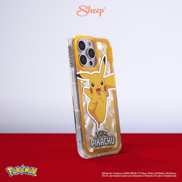 สี เหลือง Phone Case เคส Pokémon  Pikachu พิคาชู  โปเกมอน ลิขสิทธิ์แท้ น่ารัก MagSafe แม่เหล็ก Hologram Charm