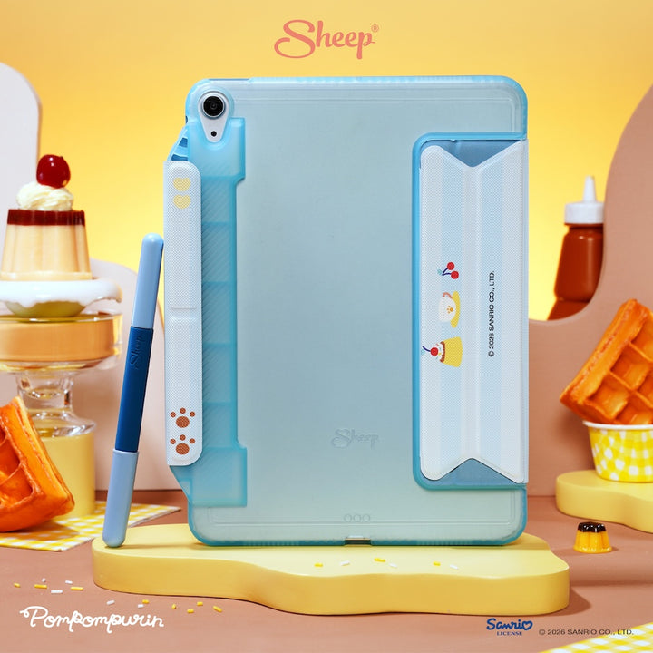 pompompurin ipad case sanrio เคสไอแพด ปอมปอมปุริน กันกระแทก กันงอ ลิขสิทธิ์แท้ สีเหลือง ฟ้า แถม ปลอกปากกา