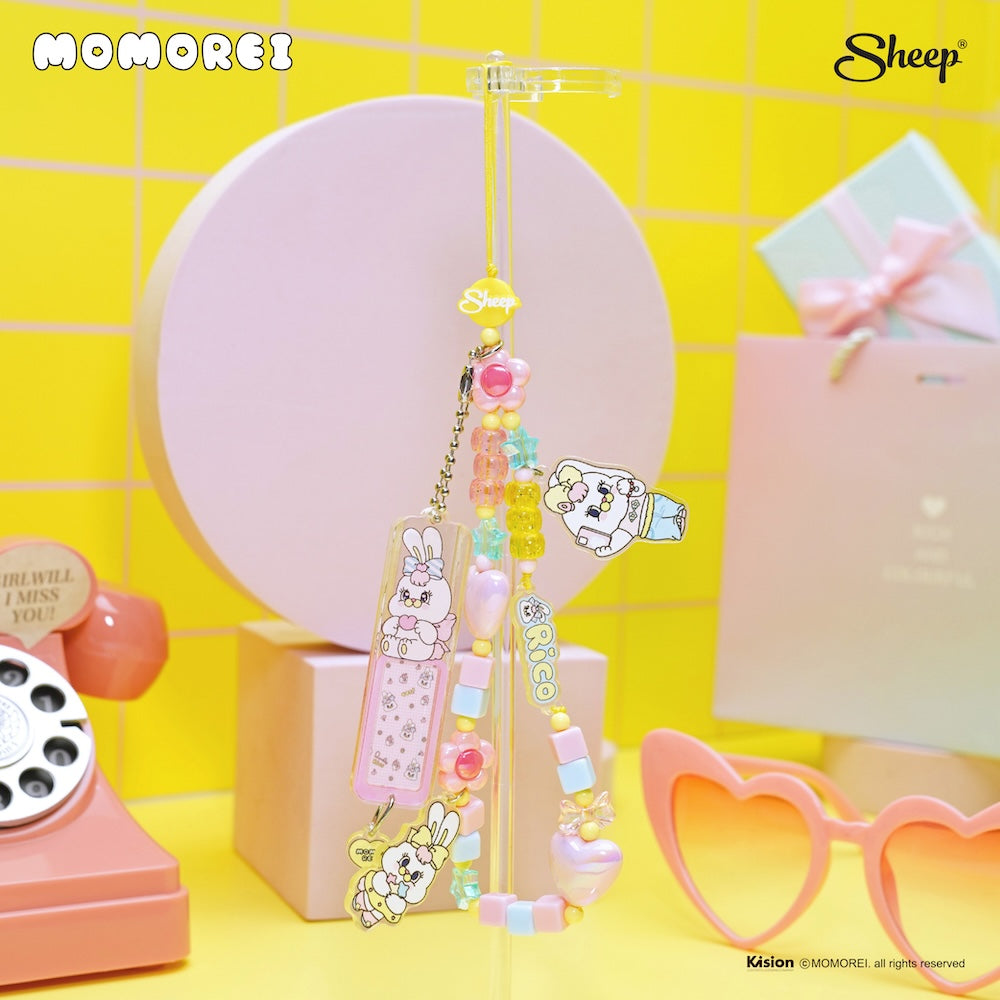 แต่งเคส charm momorei สายคล้องมือ สายห้อยโทรศัพท์ สีพาสเทล สายแข็งแรง