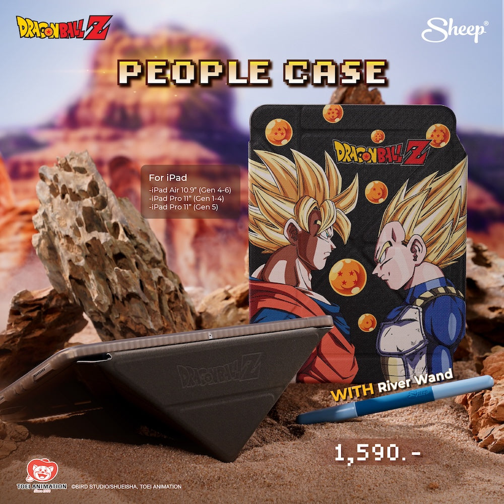 เคสไอแพด Sheep People Dragon Ball Z ลวดลายซุปเปอร์ไซย่า สุดเท่ พับได้ ใช้งานสะดวก