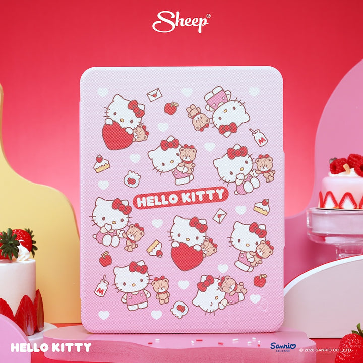 เคส ไอแพด hello kitty สีแดง ชมพู ipad case คิตตี้ ซานริโอ้ ลิขสิทธิ์แท้ sanrio ซานริโอ้ กันกระแทก น้ำหนักเบา พกง่าย สายจด วาด
