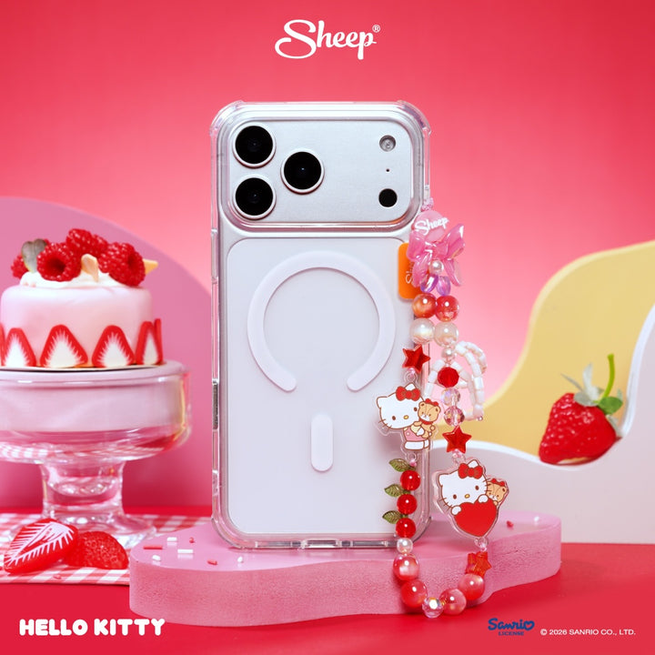 hello kitty phone charm คิตตี้ ใช้คู่เคส sanrio ลิขสิทธิ์แท้ สีแดง ชมพู sheep accessories สายห้อยมือถือ ลูกปัด ซานริโอ้