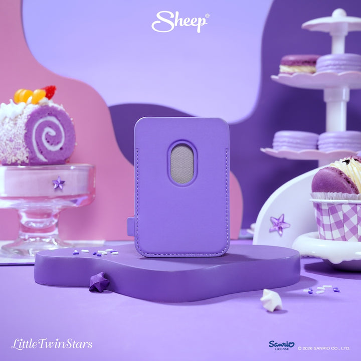little twin stars magsafe wallet phone accessories ลิตเติ้ลทวินสตาร์ สีม่วง ใช้คู่เคส sanrio ที่ใส่บัตร แปะมือถือ card holder
