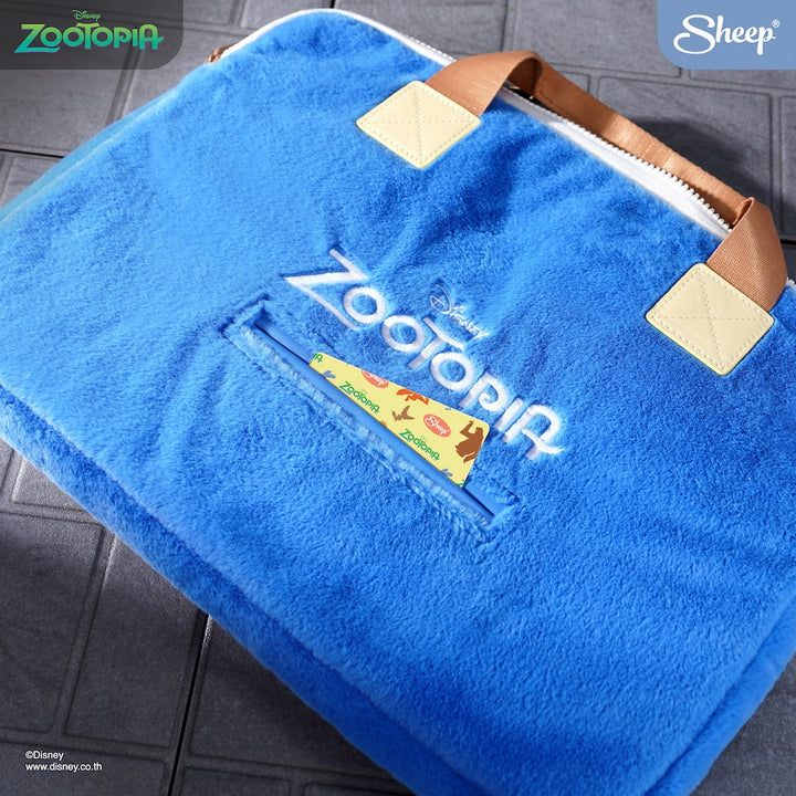 กระเป๋าใส่คอม zootopia สีน้ำเงิน มีช่องใส่การ์ด macbook sleeve ลิขสิทธิ์แท้