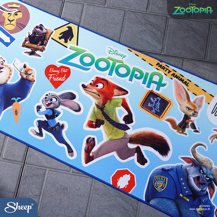 แผ่นรองเมาส์ ผืนใหญ่ ยาว สีฟ้า mouse pad zootopia disney ลายน่ารัก