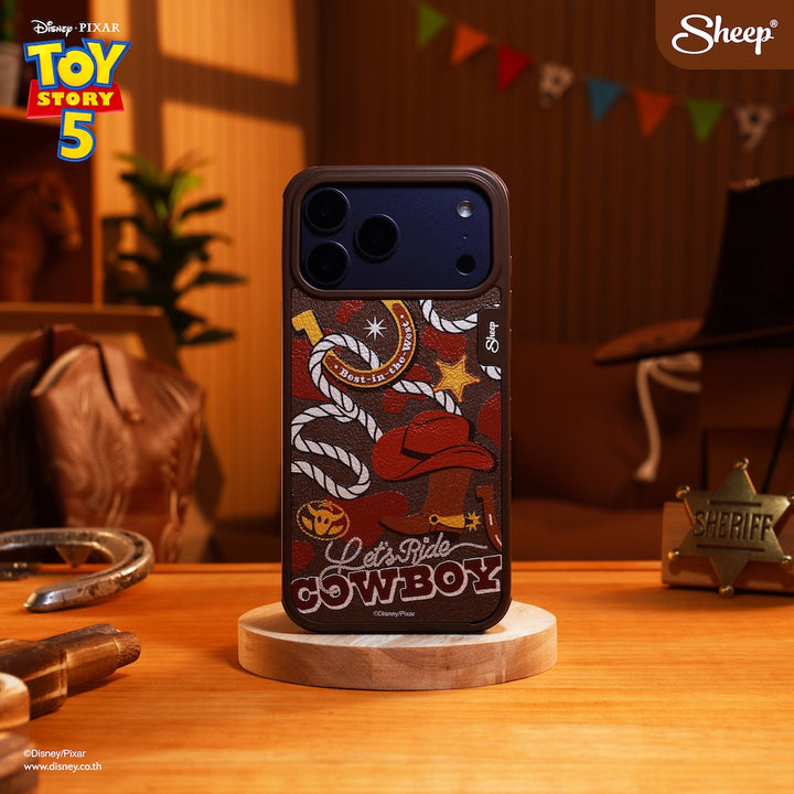 เคส ไอโฟน ดิสนีย์ พิกซาร์ woody toy story 5 สีน้ำตาล หนัง ถอดได้ iphone magsafe case วู้ดดี้ ทอย สตอรี่ cowboy ลิขสิทธิ์แท้