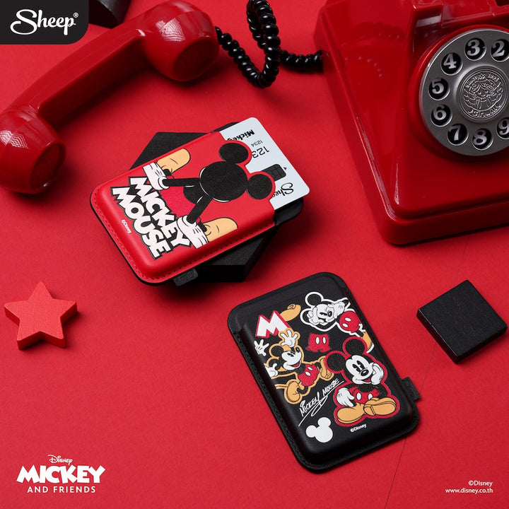 magnetic wallet disney mickey mouse ที่ใส่บัตร มิคกี้เมาส์ สีดำ black card holder