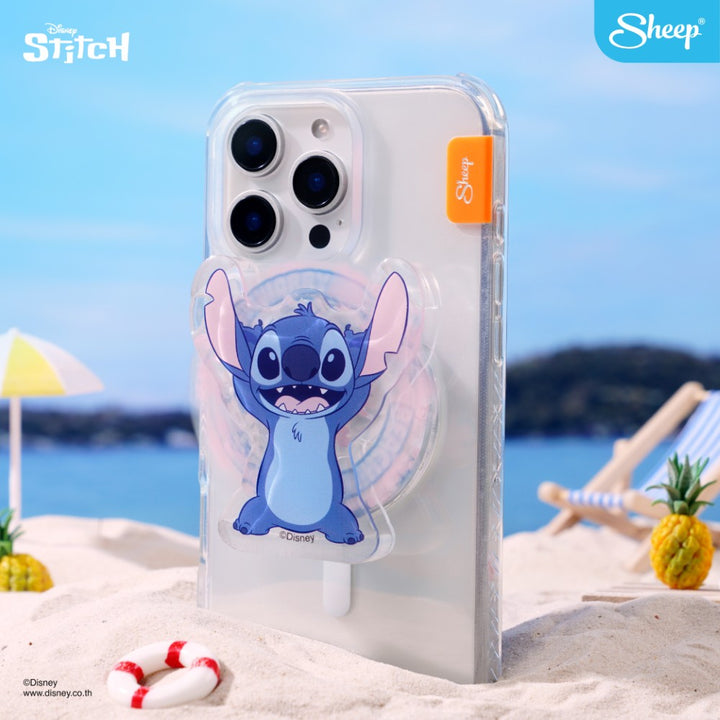 ที่แปะโทรศัพท์ หมุนได้ Disney stitch Stitch จับถือได้ถนัดมือ วงแม่เหล็ก ที่ติดโทรศัพท์สติช