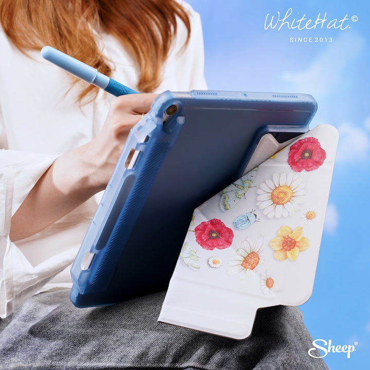 เคสไอแพด ลายดอกไม้ whitehat พับแนวตั้งได้ กันงอ ศิลปินไทย Sheep