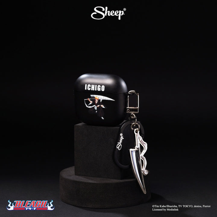 เคส แอร์พอด bleach บลีช เทพมรณะ airpods case คุโรซากิ อิจิโกะ แถม keyring ดาบ สีดำ เท่ๆ kurosaki ichigo พร้อมส่ง