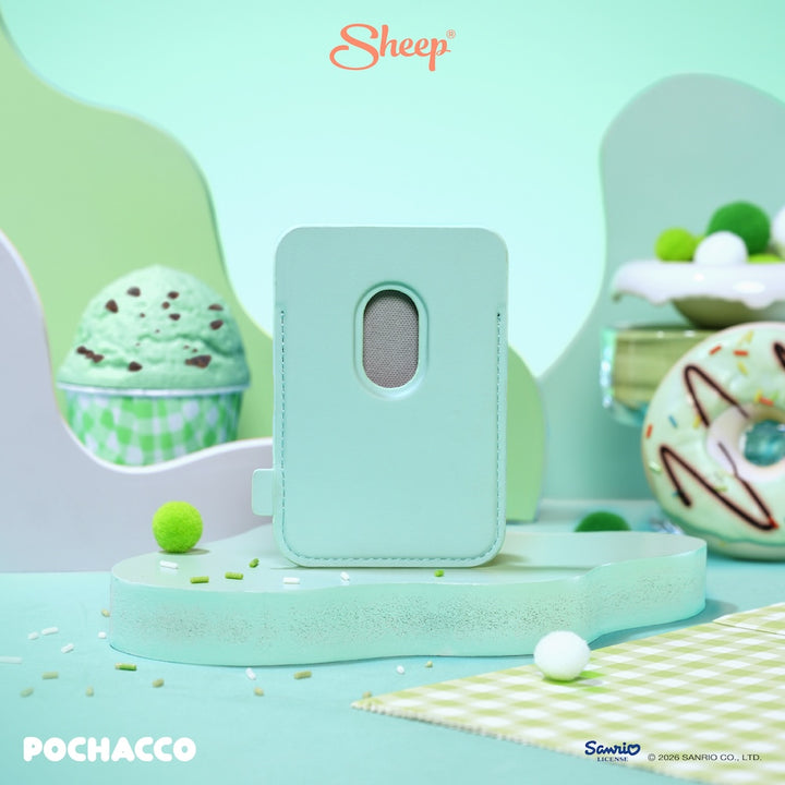 pochacco magsafe wallet sheep phone accessories โปเชโกะ สีเขียว ใช้คู่เคส sanrio ที่ใส่บัตร แปะมือถือ card holder