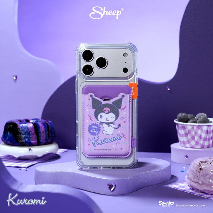 kuromi magsafe wallet phone accessories คุโรมิ สีม่วง ใช้คู่เคส sanrio ที่ใส่บัตร แปะมือถือ card holder ซานริโอ้