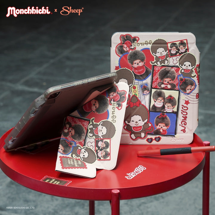 monchhichi เคสไอแพด ม่อนชิชิ ดีไซน์ อักษรไทย ipad case สีน้ำตาล กันงอ กันกระแทก ลิขสิทธิ์แท้