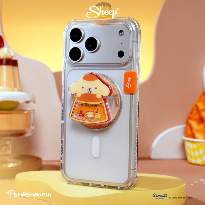 phone accessories pompompurin สีเหลือง ใช้คู่เคส sanrio ลิขสิทธิ์แท้ ที่แปะมือถือ magsafe เขย่า ได้ griptok