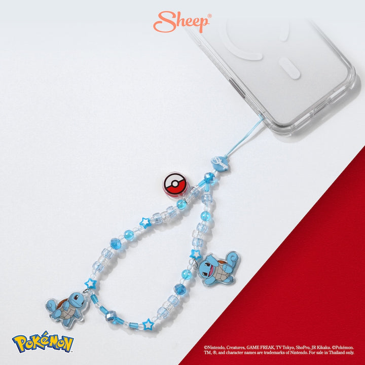 Phone Charm Pokémon โปเกมอน ลิขสิทธิ์แท้ Poké Ball โปเกบอล สายห้อย มือถือ น่ารัก สี ฟ้า Squirtle เซนิกาเมะ