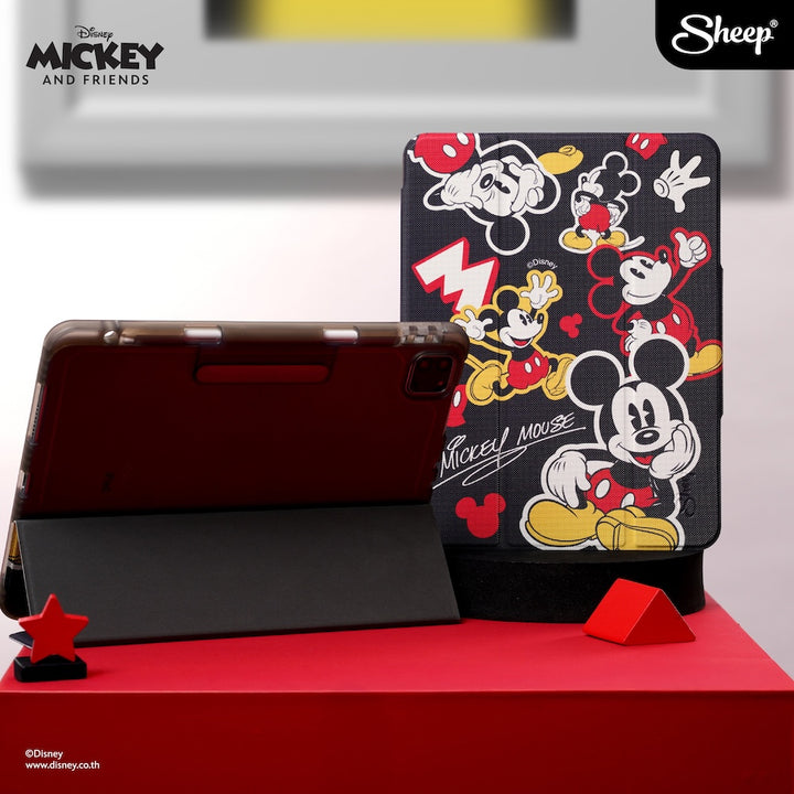 เคสไอแพด มิคกี้ เม้าส์ สีดำ สายจด สายวาด พกง่าย น้ำหนักเบา iPad case mickey mouse