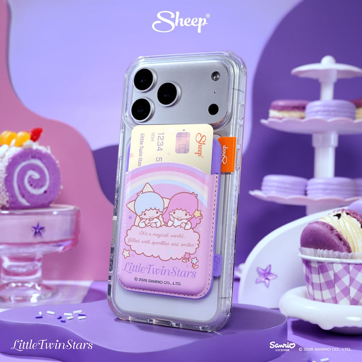เคสใส่บัตร little twin stars ลิตเติ้ลทวินสตาร์ สีม่วง phone wallet magsafe accessories ลิขสิทธิ์แท้ ใช้คู่เคส sanrio ซานริโอ้