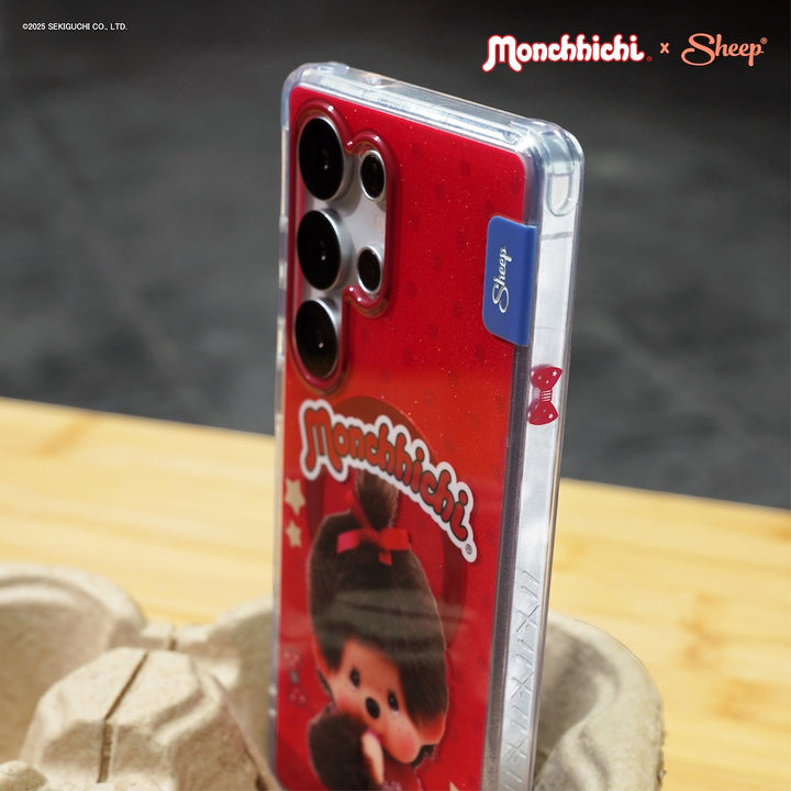 monchhichi magsafe samsung case ลายน่ารัก เคสซัมซุง ม่อนชิชิ กันกระแทก สีแดง แบบทึบ