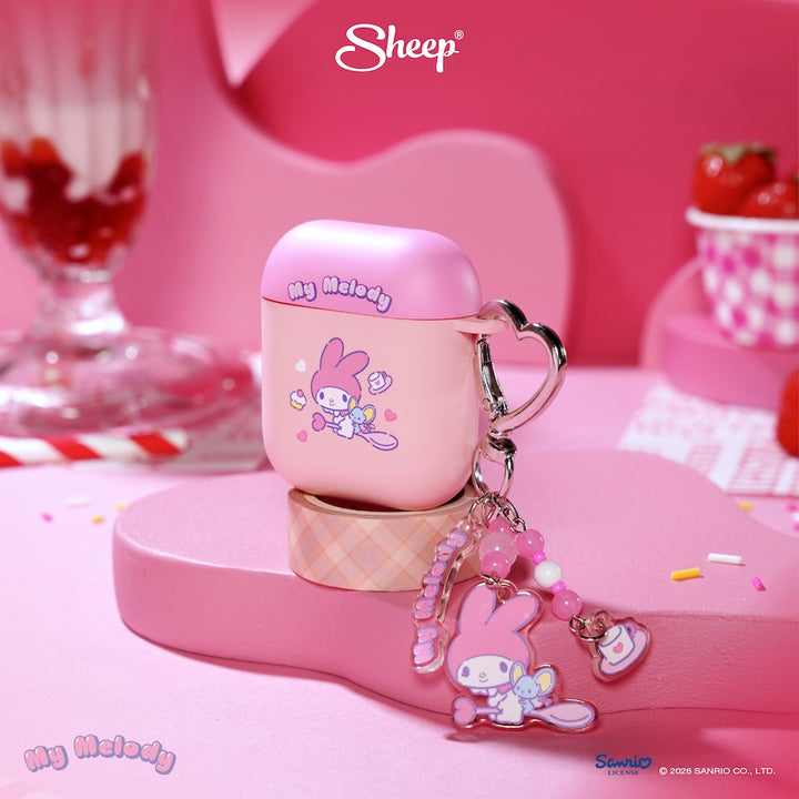 เคสแอร์พอด my melody สีชมพู airpods case 4 pro 3 มายเมโลดี้ ลิขสิทธิ์แท้ sanrio ซานริโอ้ แถม พวงกุญแจ keyring