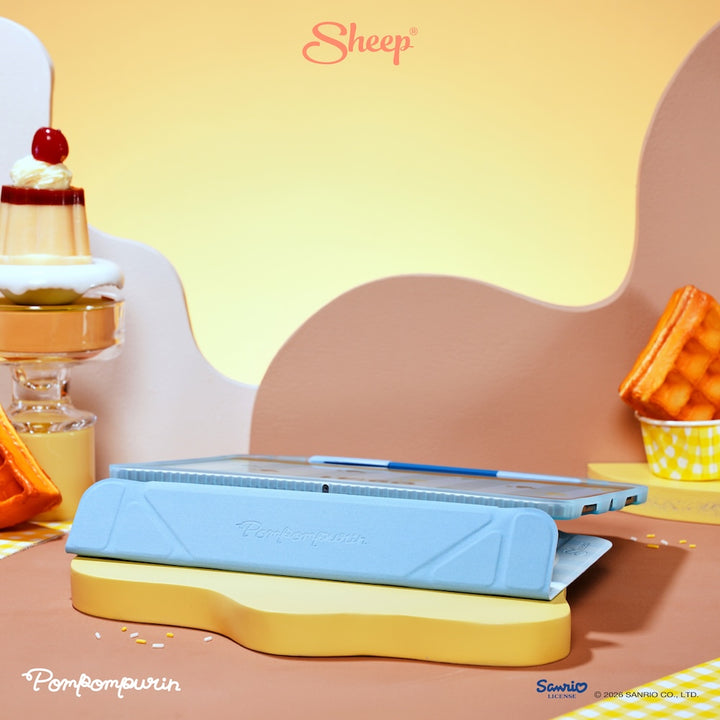 ipad case sanrio pompompurin เคสไอแพด ปอมปอมปุริน สีเหลือง ฟ้า แถม ปลอกปากกา ลิขสิทธิ์แท้ ซานริโอ้ กันกระแทก กันงอ
